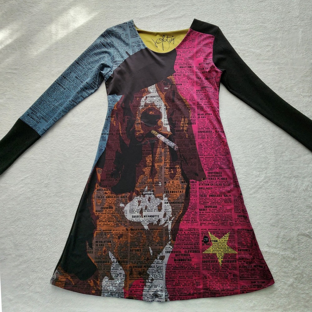 Volt Design Bass No 341 Dress Womens 2 Basset Hound Artsy Indie Local Designer